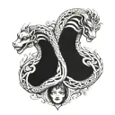 gemini with the i's involving ♊️ as well with snakes tattoo design idea