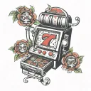 slot machine tattoo design idea