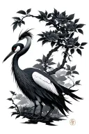 Crane Japanese tattoo design idea