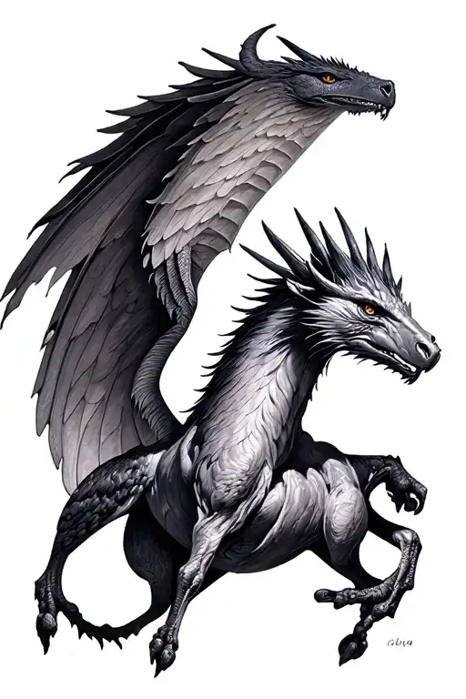 thestral and hippogriff tattoo design idea
