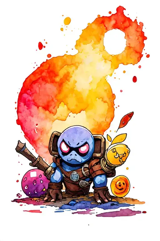 The binding of isaac game with bosses and items  tattoo design idea