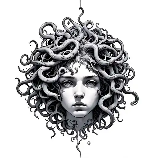 medusa surrounded tattoo design idea