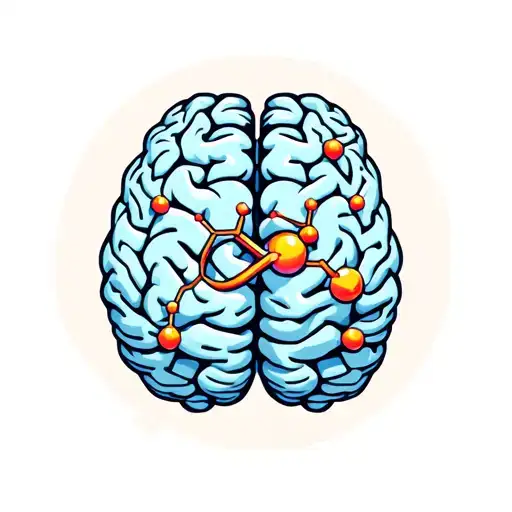 A captivating tattoo of a brain with dopamine and serotonin molecules forming the infinity symbol tattoo design idea