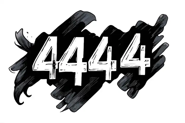 number 4444 with a cool shade hand small tattoo. tattoo design idea