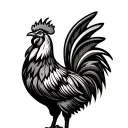 zigzag man riding a rooster tattoo design idea