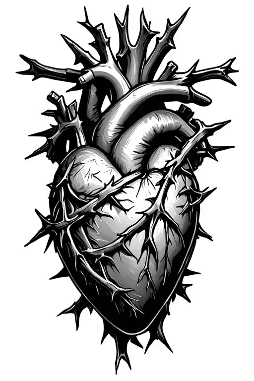 sacred heart wrapped in thorns tattoo design tattoo design idea