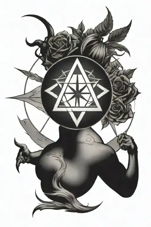 alchemy circle for protection and strength tattoo design idea
