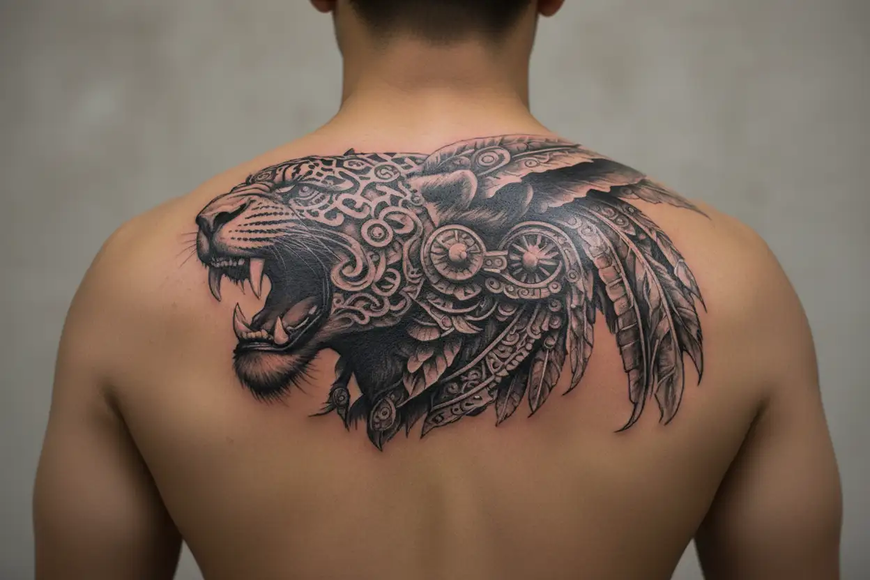 aztec jaguar warrior tattoo design idea