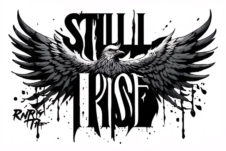 "STILL I RISE" phoenix rising from the ashes tattoo design idea