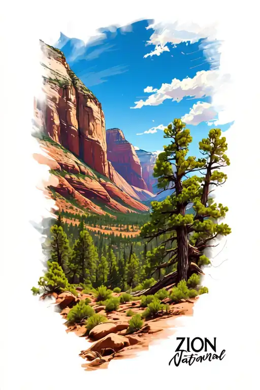 Zion National Park tattoo design idea