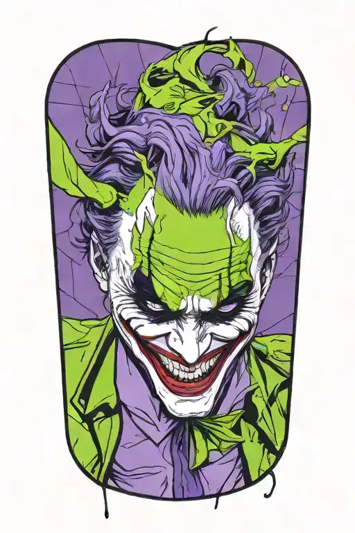 heath ledger joker laughing tattoo design idea