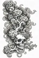 unforgettable smoke rising tattoo design idea
