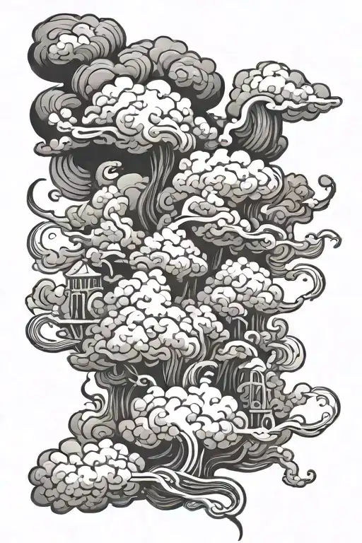 unforgettable smoke rising tattoo design idea