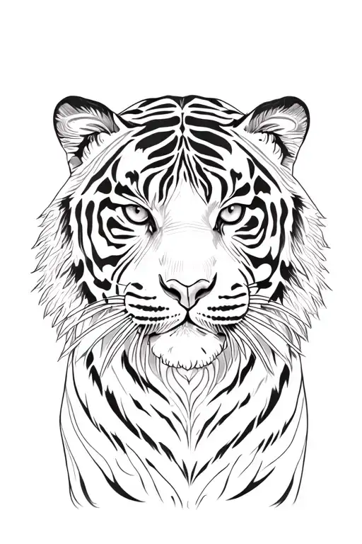 bengal tiger with henna inspired patterns tattoo design idea