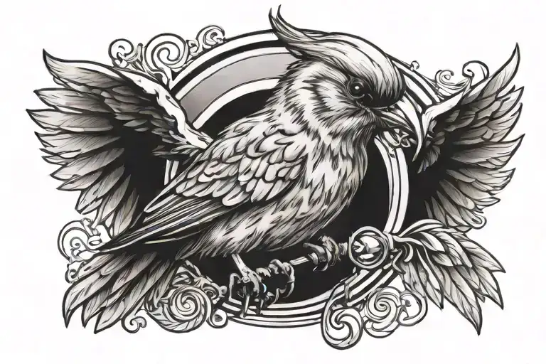 angel tear drop,sparrow,wounded,injured wing attached tattoo design idea