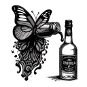 Next time I feel butterflies in my stomach I’m chugging down a bottle of tequila so they drown tattoo design idea