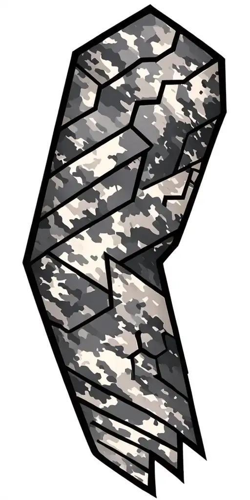 a hexagonal military camouflage sleeve tattoo tattoo design idea