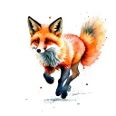 red fox running tattoo design idea