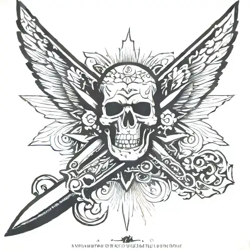 Faust k bar knife tattoo design idea