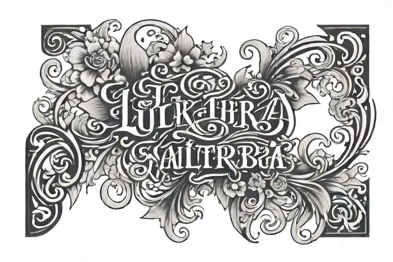 word 'LUKA GULEDANIS SAKUTREBA' written on the back of a women tattoo design idea