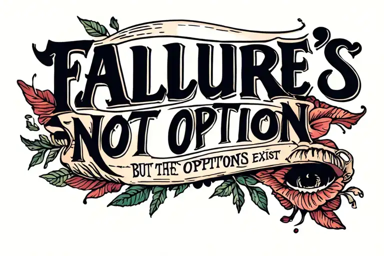 Failure's not an option, but the options exist. tattoo design idea