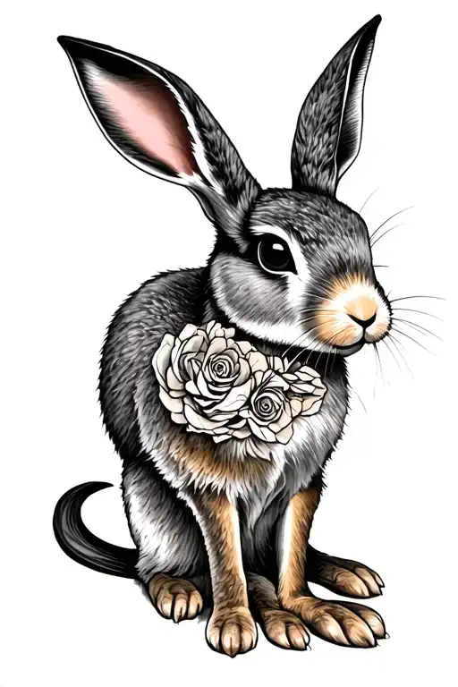 Hare and sex tattoo design idea