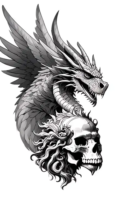 Realistic Dragon, Gladiator, Gabriel, Skull, Wings, Samurai, Lion, Zeus, Medusa tattoo design idea