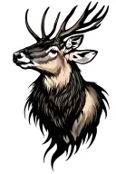 elk head tattoo design idea