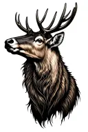 elk head tattoo design idea