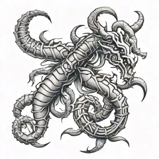 Scorpio and Capricorn zodiac sign tattoo design idea