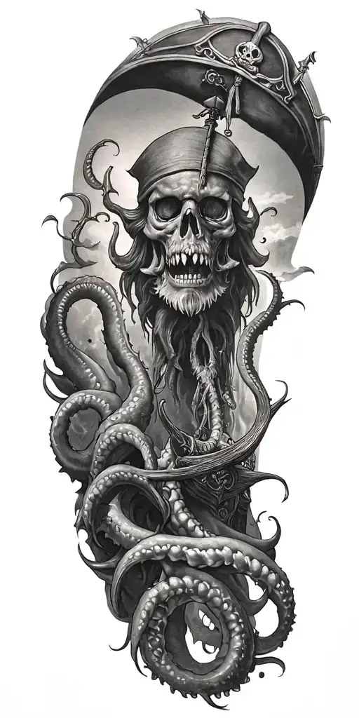 Pirates of the Caribbean, kraken tattoo design idea