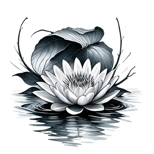 Water Lily Pisces tattoo design idea