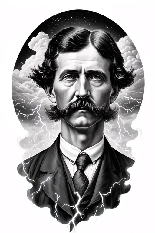 lightning and clouds nikola tesla tesla universe frequency  tattoo design idea
