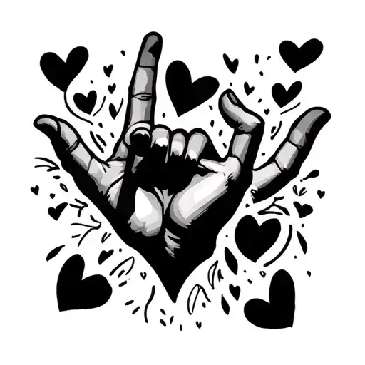 Sign Language I Love You tattoo design idea