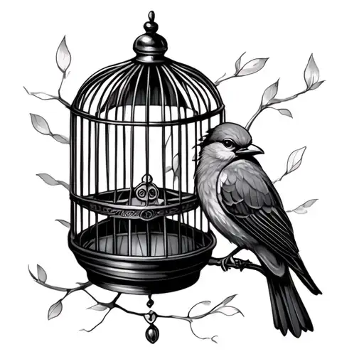 Bird Cage tattoo design idea