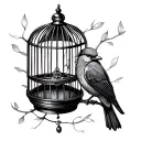 Bird Cage tattoo design idea