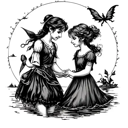 Peter Pan and Wendy tattoo design idea