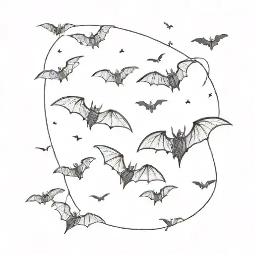 bats flying across tattoo design idea