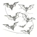 bats flying across tattoo design idea
