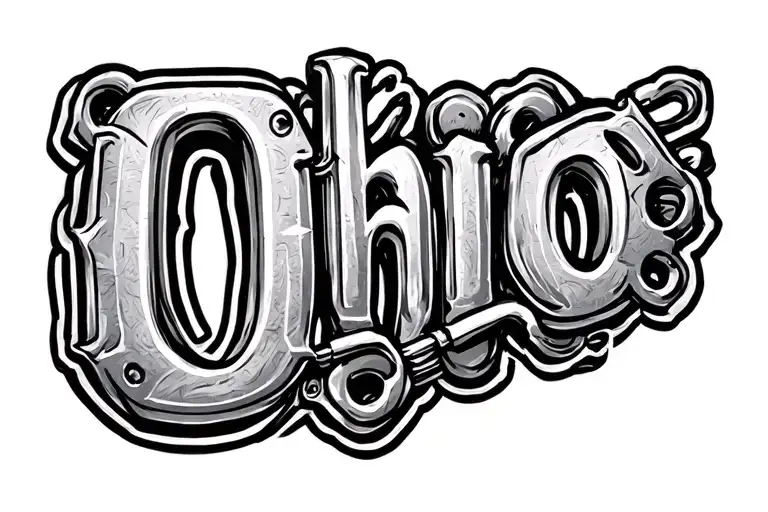 The word "Ohio" with the "O's" as handcuffs shaped like tattoo design idea