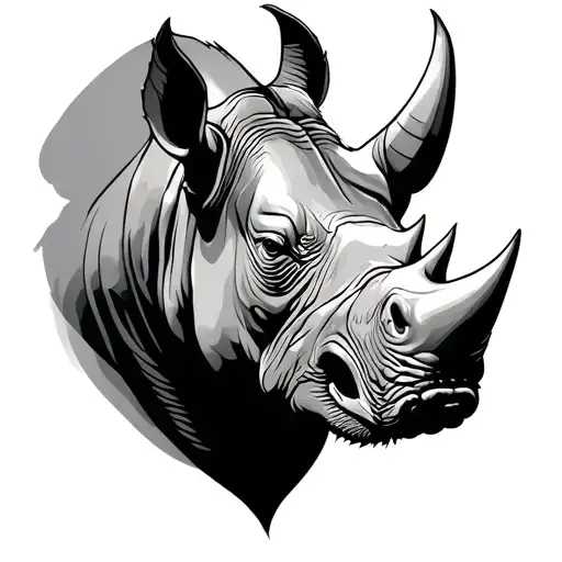 rhino head tattoo holding tattoo design idea