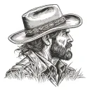 Red Dead Redemption 2: Arthur Morgan's hat atop a grassy field in the American frontier tattoo design idea