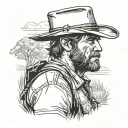 Red Dead Redemption 2: Arthur Morgan's hat atop a grassy field in the American frontier tattoo design idea