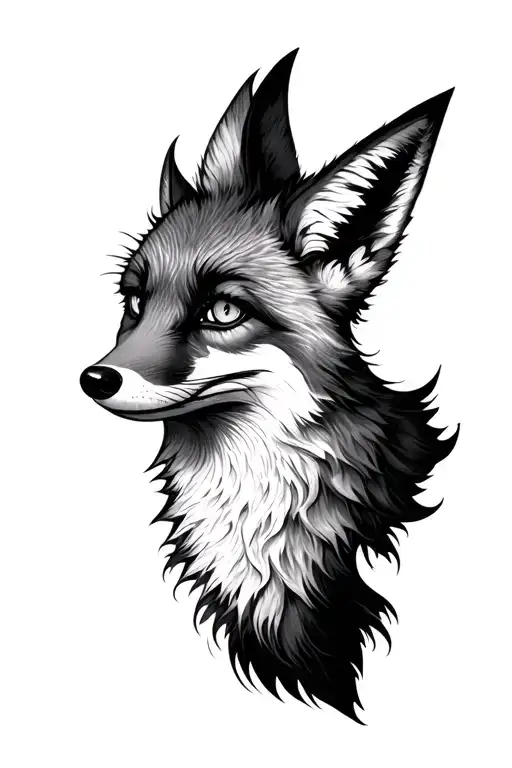 Fox eyes tattoo design idea