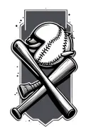 baseball bat crossed tattoo design idea