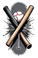 baseball bat crossed tattoo design idea
