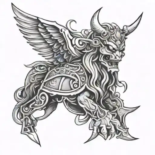 warior tattoo design idea