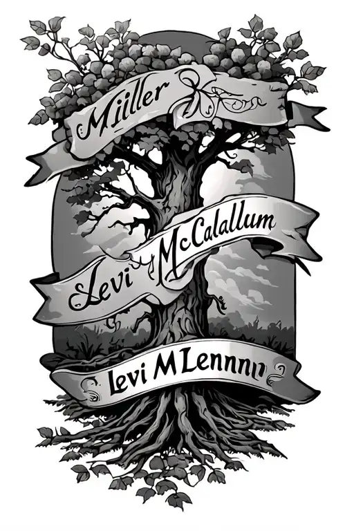 "Miller Levi McCallum " family tree growing tattoo design idea