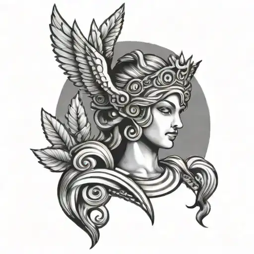athena goddess tattoo design idea