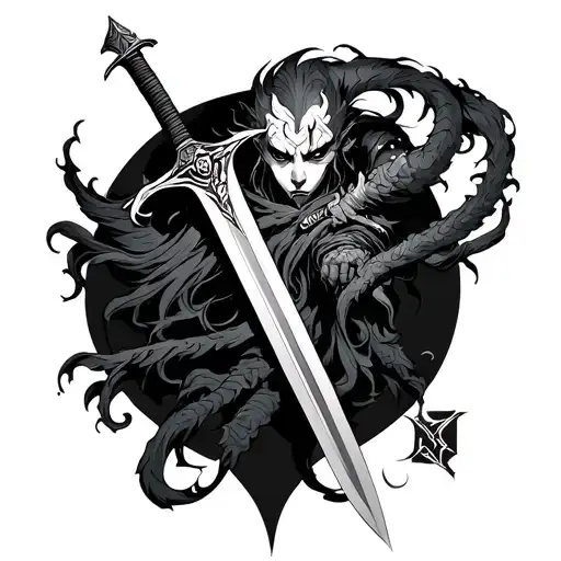 demon slayer sword tattoo design idea